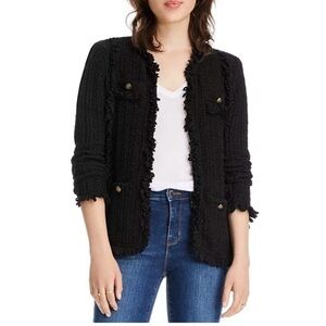 LINI Black Knit Cardigan with Button Detail
